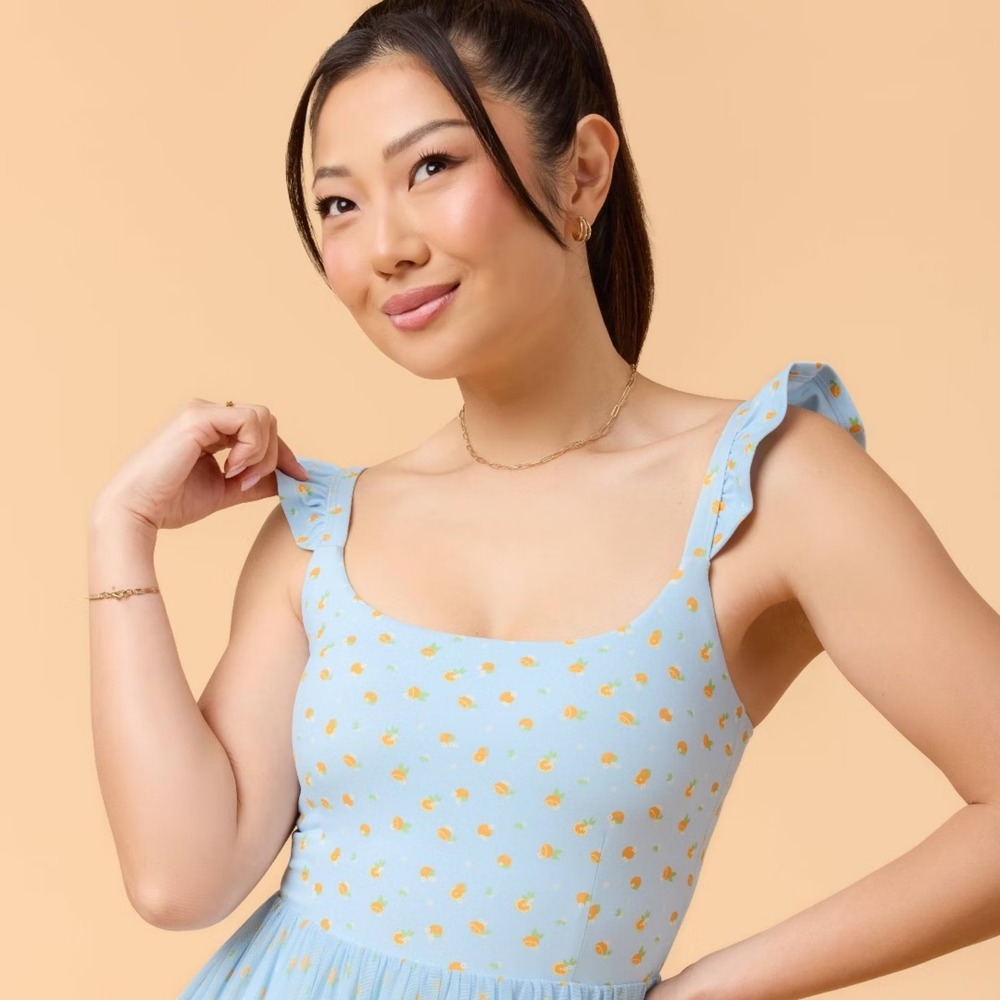 New Blogilates Women's Ballerina Ruffle Dress Blue Citrus Activewear Small (4-6) - Picture 10 of 11